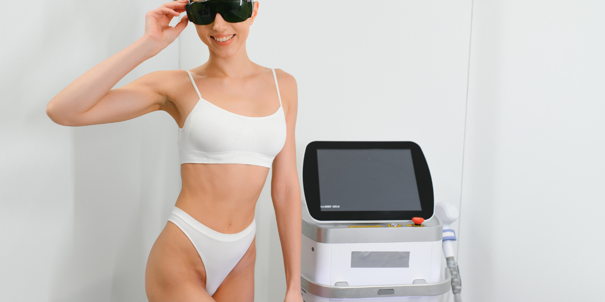 Brazilian laser hair removal session